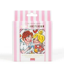 Blond Amsterdam Onderzetters Even Bijkletsen (Set Van 4)