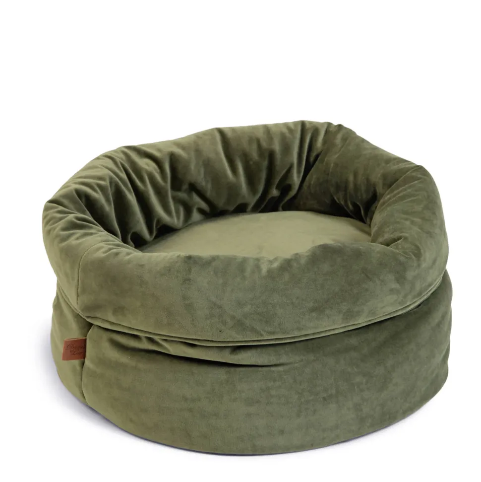 Designed By Lotte Fluco Kattenmand - Fluweel - Groen - 45X45X35 Cm