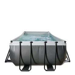 Exit Black Leather Zwembad 400X200X122Cm Met Filterpomp
