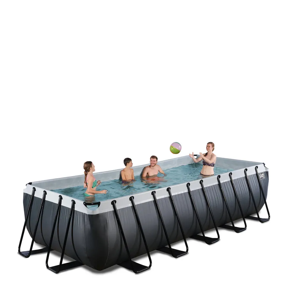 Exit Black Leather Zwembad 540X250X122Cm Met Filterpomp