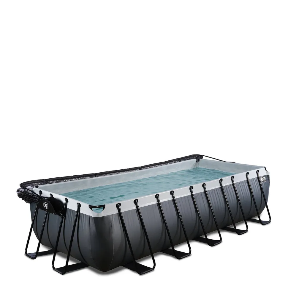 Exit Black Leather Zwembad 540X250X122Cm Met Overkapping En Zandfilterpomp