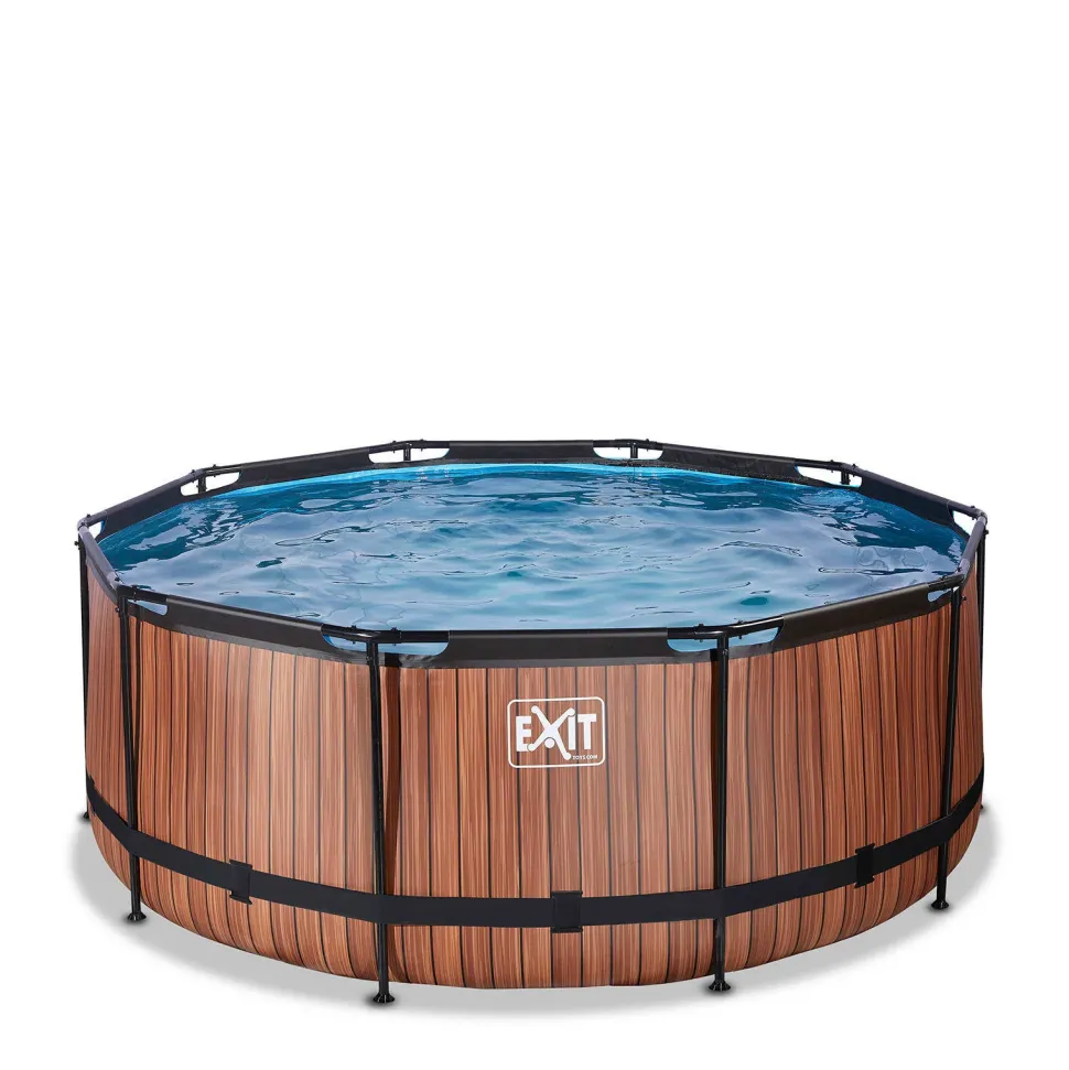 Exit Wood Zwembad O360X122Cm Met Filterpomp Bruin