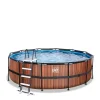 Exit Wood Zwembad O450X122Cm Met Filterpomp Bruin