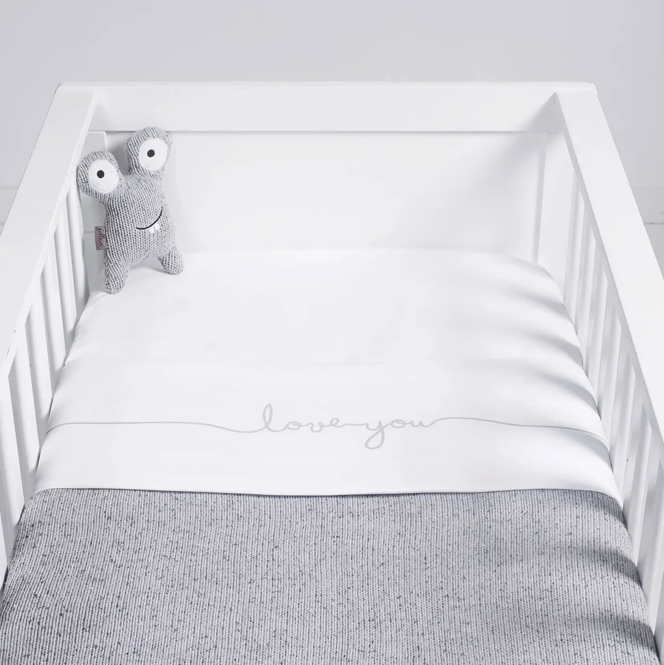 Jollein Baby Ledikantlaken 120X150Cm Love You Grey