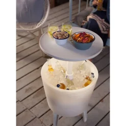 Keter Bijzettafel Illuminated Coolbar (Verlicht O50/57 Cm)
