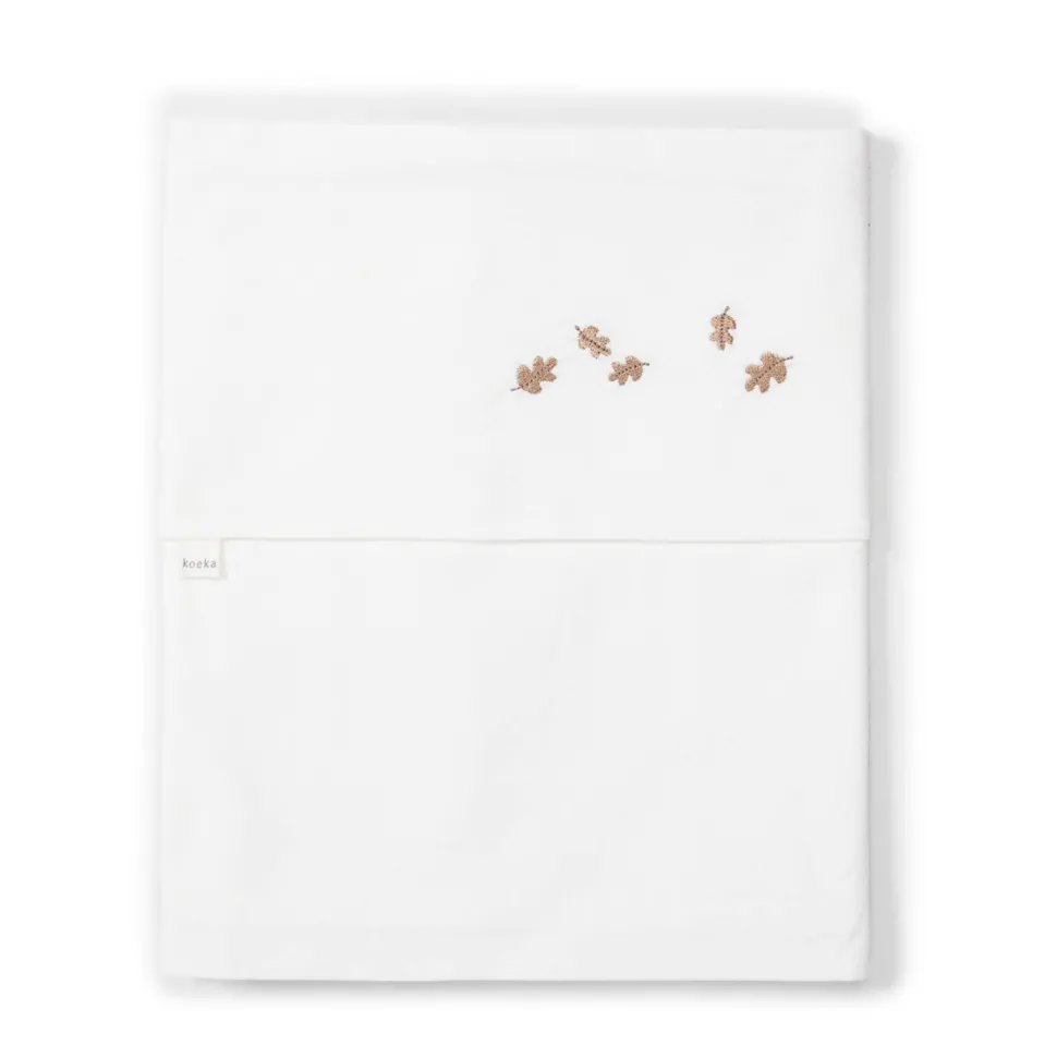 Koeka Falling Leaves Baby Ledikantlaken 110X140 Cm Wit