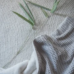 Koeka Oslo Plaid Wafel En Teddy Clay/Pebble (140X200 Cm)