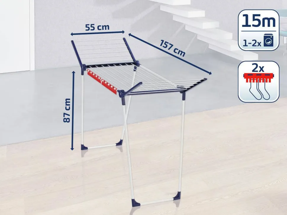 Leifheit Droogrek Pegasus 150 Solid Slim - 15 M Drooglengte