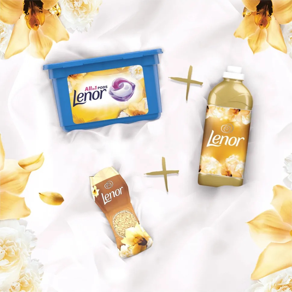 Lenor Gouden Orchidee In-Wash Geurparels - 6 X 154 Gram - Voordeelverpakking