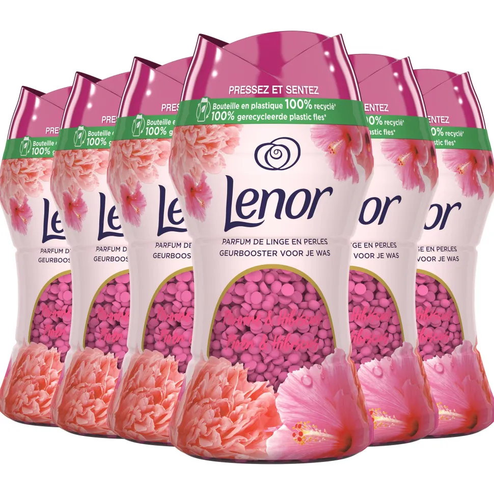 Lenor In-Wash Pioenroos En Hibiscus Geurparels - 6 X 140 Gram
