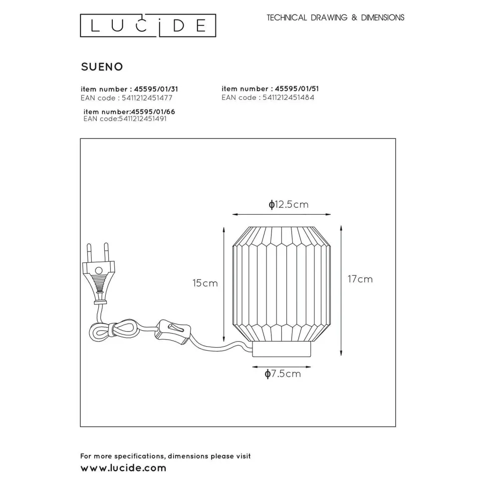 Lucide Tafellamp Sueno