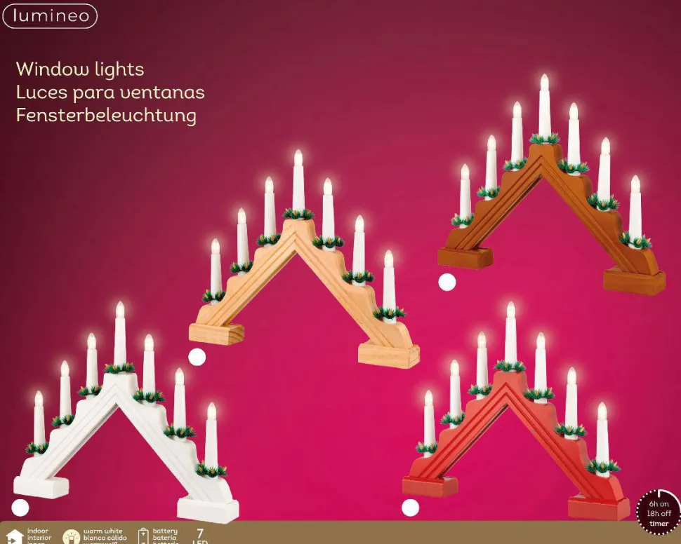 Lumineo Decoratie Adventkaarsen (7 Led)