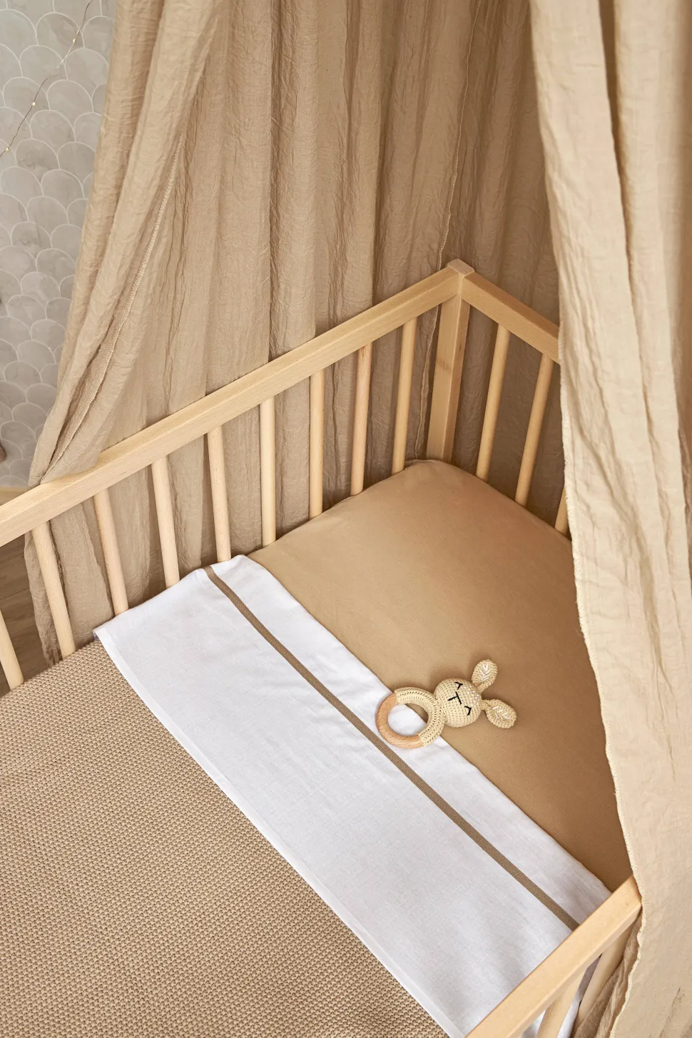 Meyco Baby Ledikantlaken Bies 100X150Cm Sand
