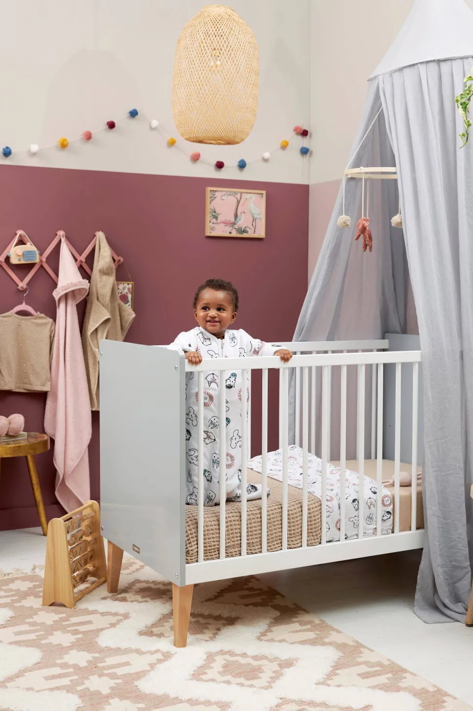 Meyco Baby Ledikantlaken Animal/Uni - Set Van 2 100X150 Cm Wit/Multi