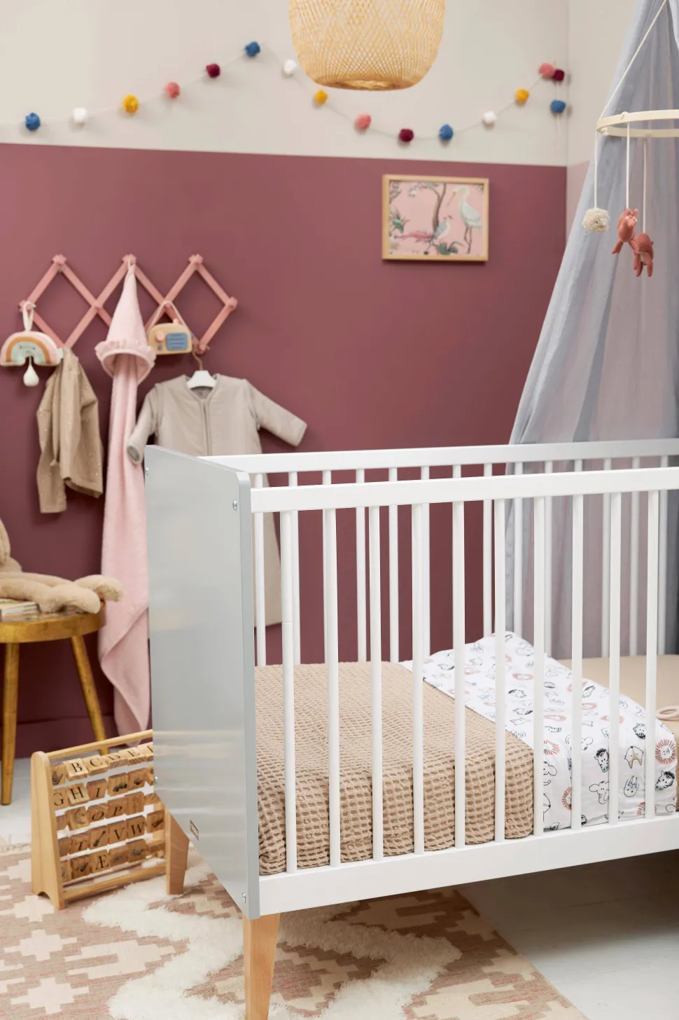Meyco Baby Ledikantlaken Animal/Uni - Set Van 2 100X150 Cm Wit/Multi