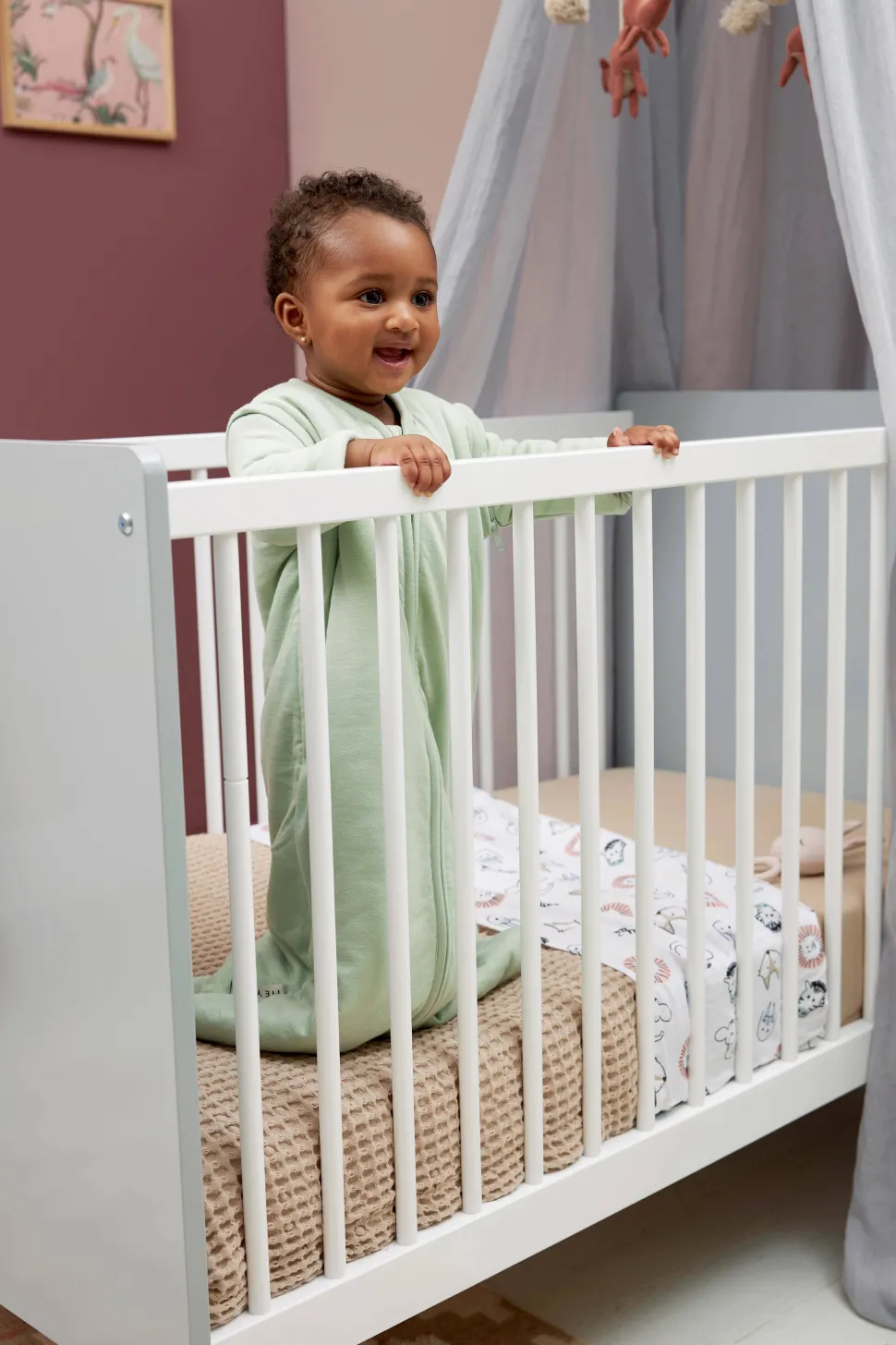 Meyco Baby Ledikantlaken Animal/Uni - Set Van 2 100X150 Cm Wit/Multi
