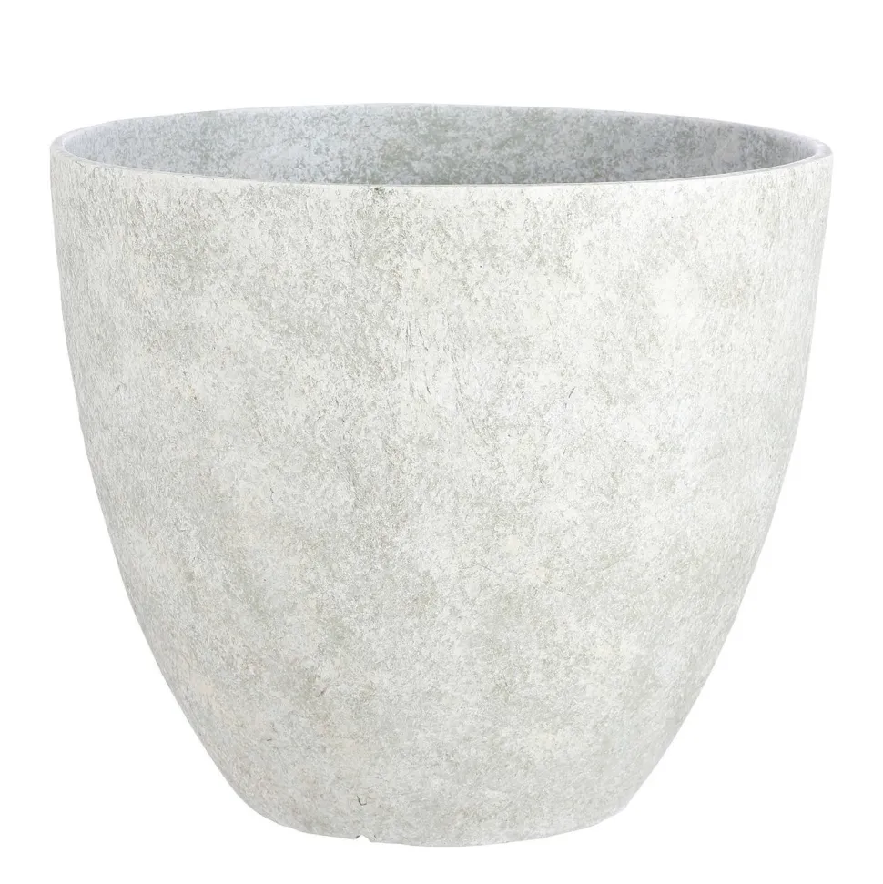 Mica Decorations Bravo Bloempot Rond Lichtgrijs Slate - (H40Xo45 Cm)