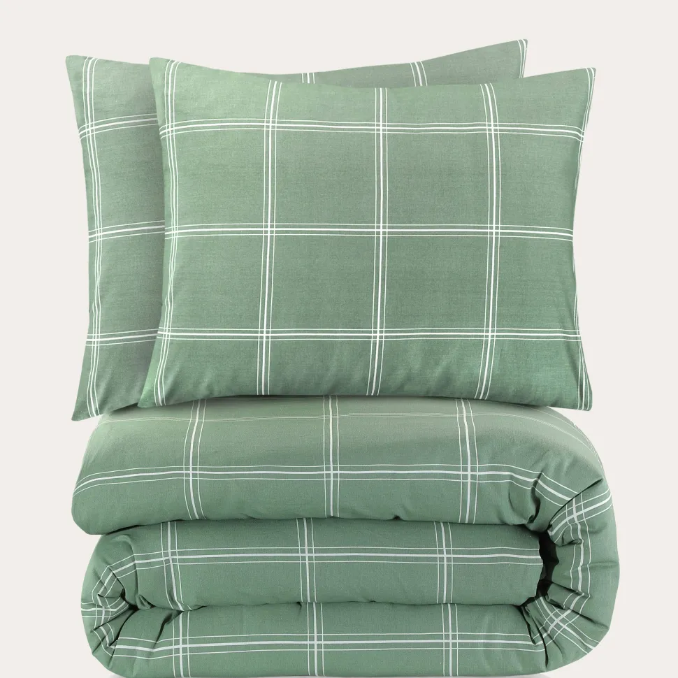 Nous Living Katoenen Dekbedovertrek 2 Persoons Line Check (200X220 Cm)