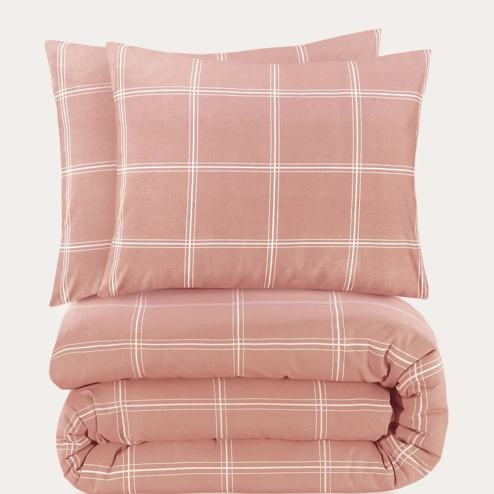 Nous Living Katoenen Dekbedovertrek Lits-Jumeaux Line Check (240X220 Cm)