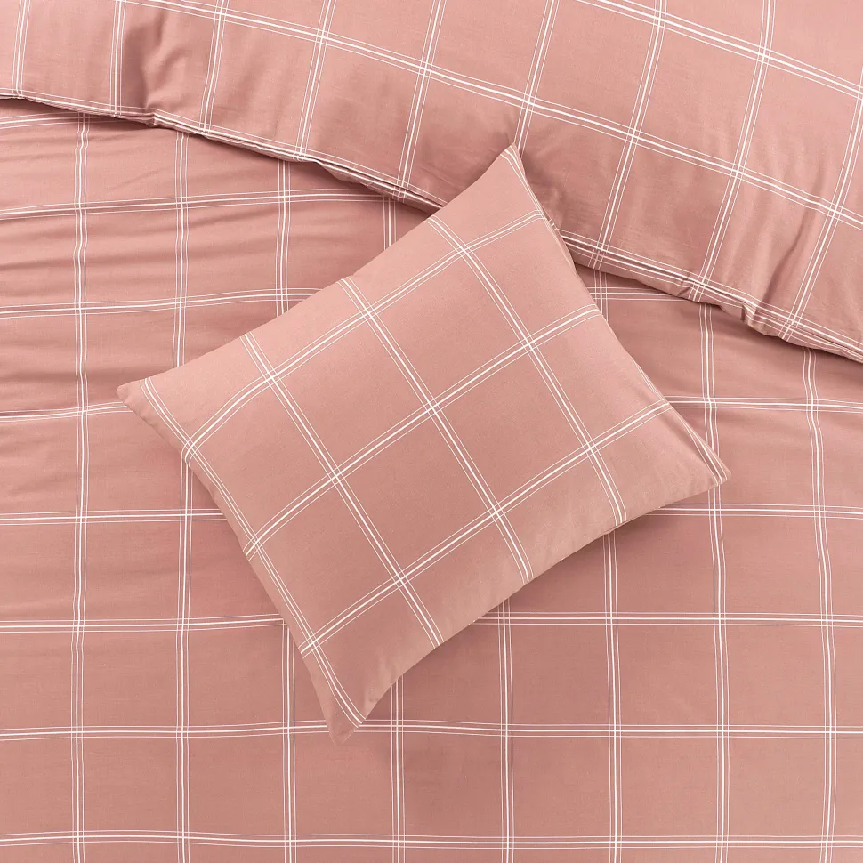 Nous Living Katoenen Dekbedovertrek Lits-Jumeaux Line Check (240X220 Cm)
