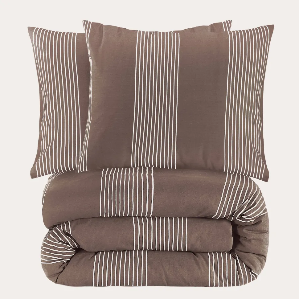 Nous Living Katoenen Dekbedovertrek 2 Persoons Wide Stripe (200X220 Cm)