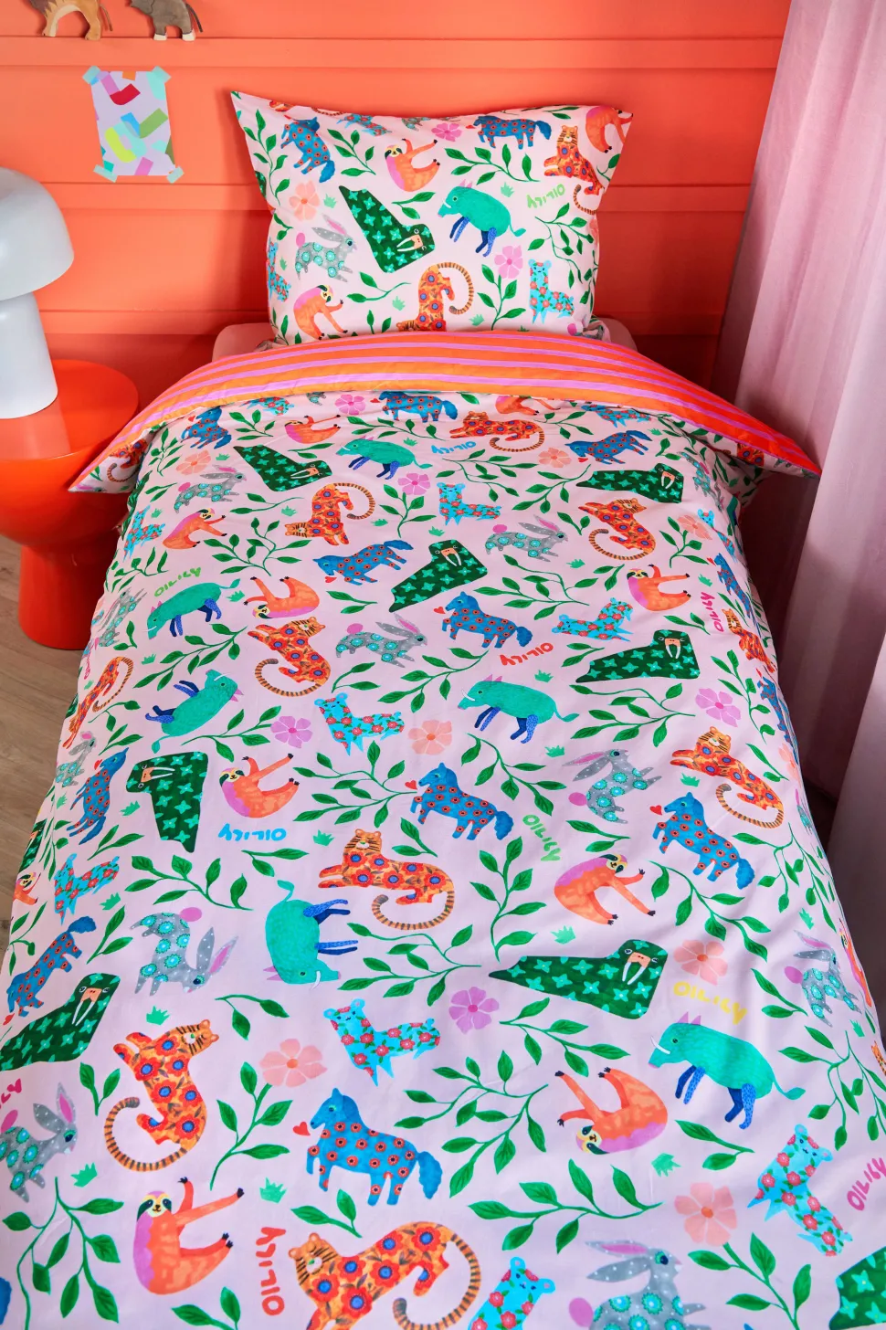 Oilily Katoenen Dekbedovertrek Peuter Happy Zoo (120X150 Cm)
