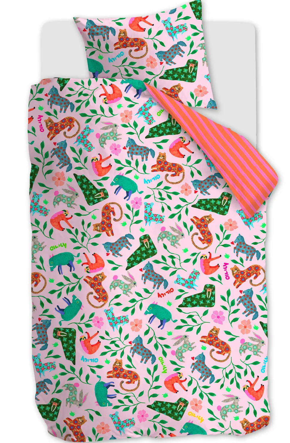 Oilily Katoenen Dekbedovertrek 1 Persoons Happy Zoo (140X200 Cm)