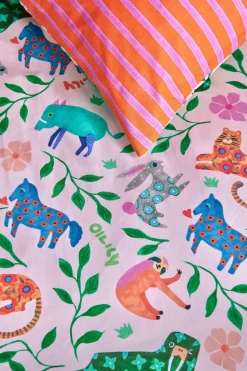 Oilily Katoenen Dekbedovertrek 1 Persoons Happy Zoo (140X200 Cm)