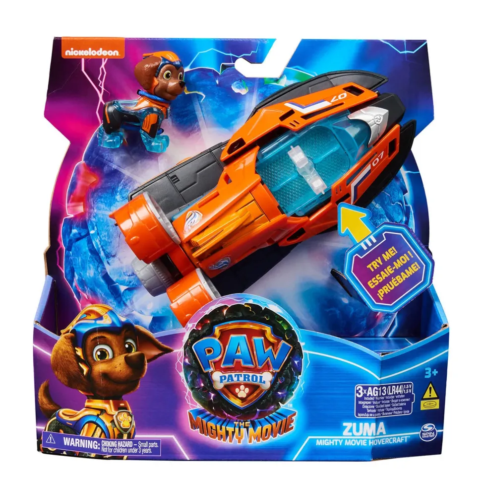 Paw Patrol The Mighty Movie Hovercraft Met Zuma-Actiefiguur Licht En Geluid