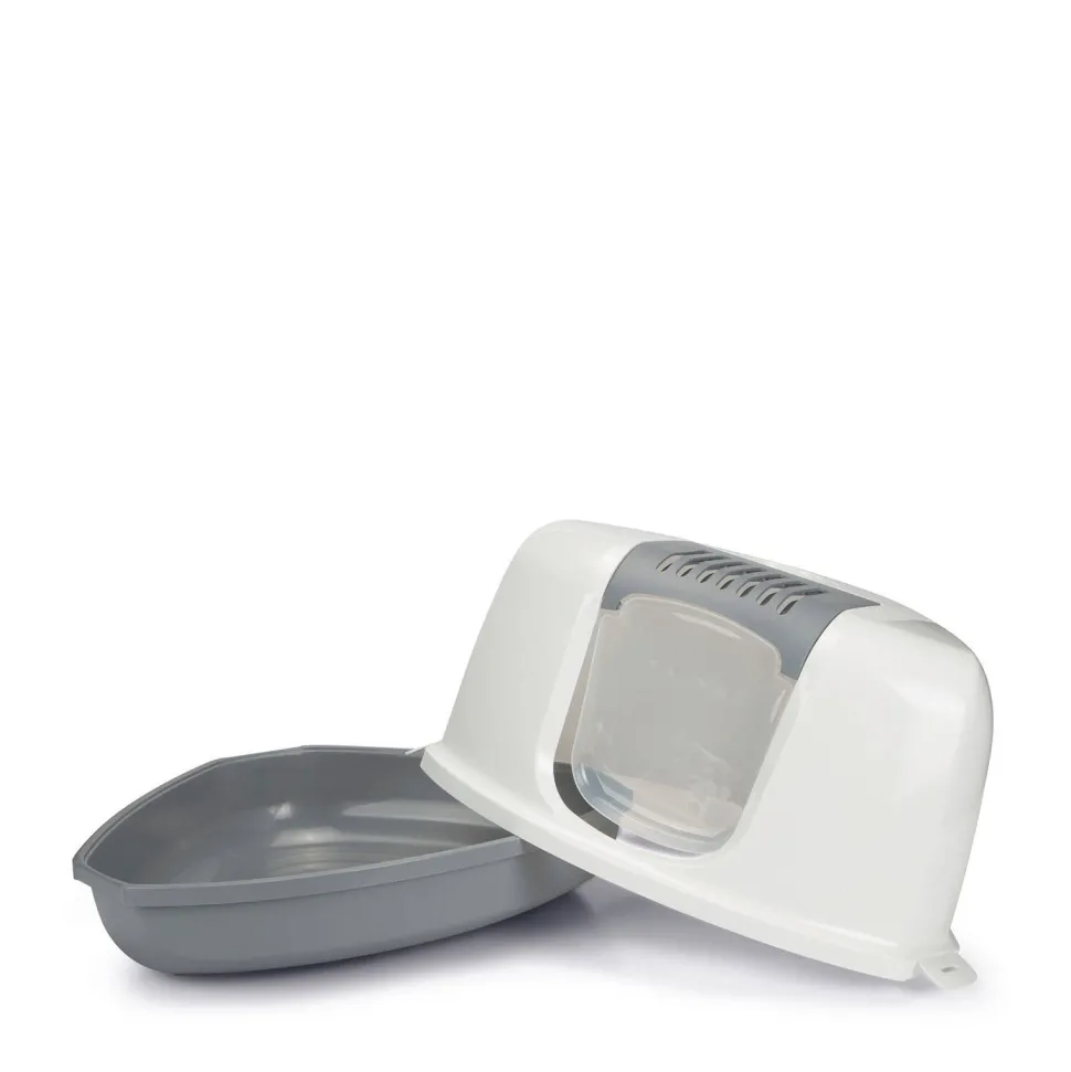 Savic Nestor Corner - Kattenbak - Grijs/Wit - 58X45X40 Cm