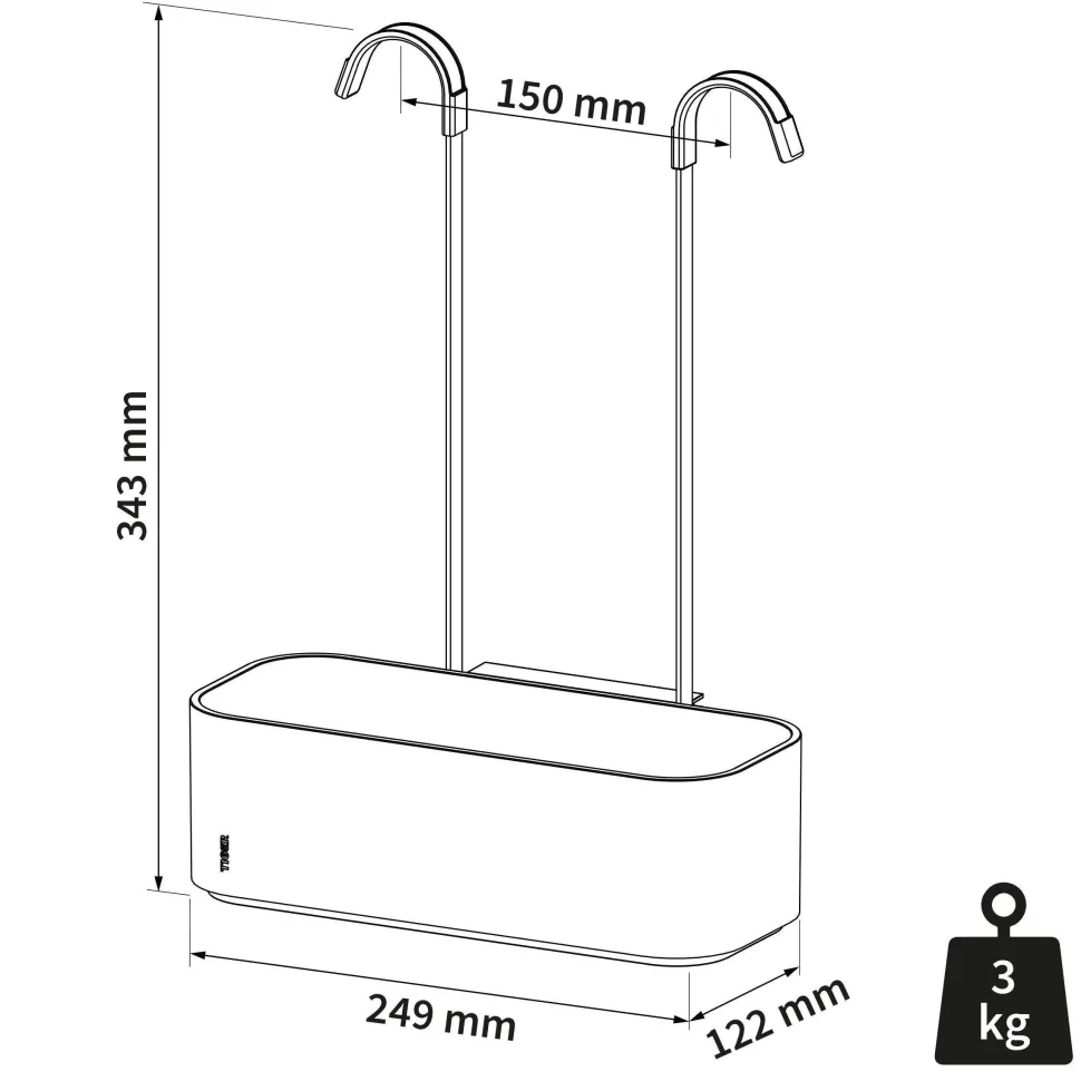 Tiger Ophangbaar Douchemandje 2-Store (34,3X24,9X12,2 Cm)