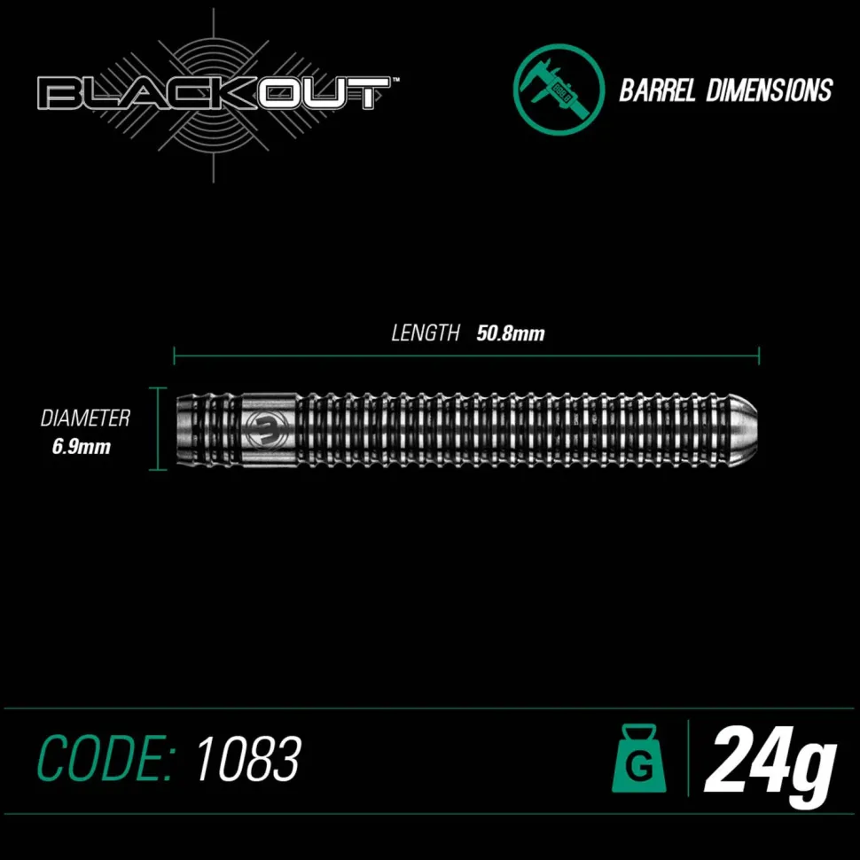 Winmau Blackout Steeltip Dartpijlen 24Gr