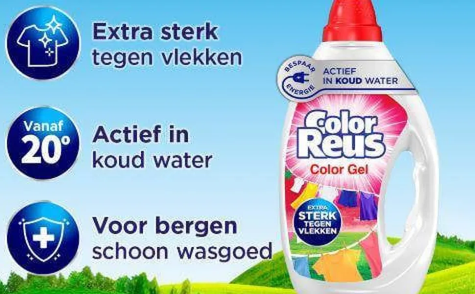 Witte Reus Color Reus Gel - Vloeibaar Wasmiddel - Gekleurde Was - Voordeelverpakking - 6 X 19 Wasbeurten - 114 Wasbeurten