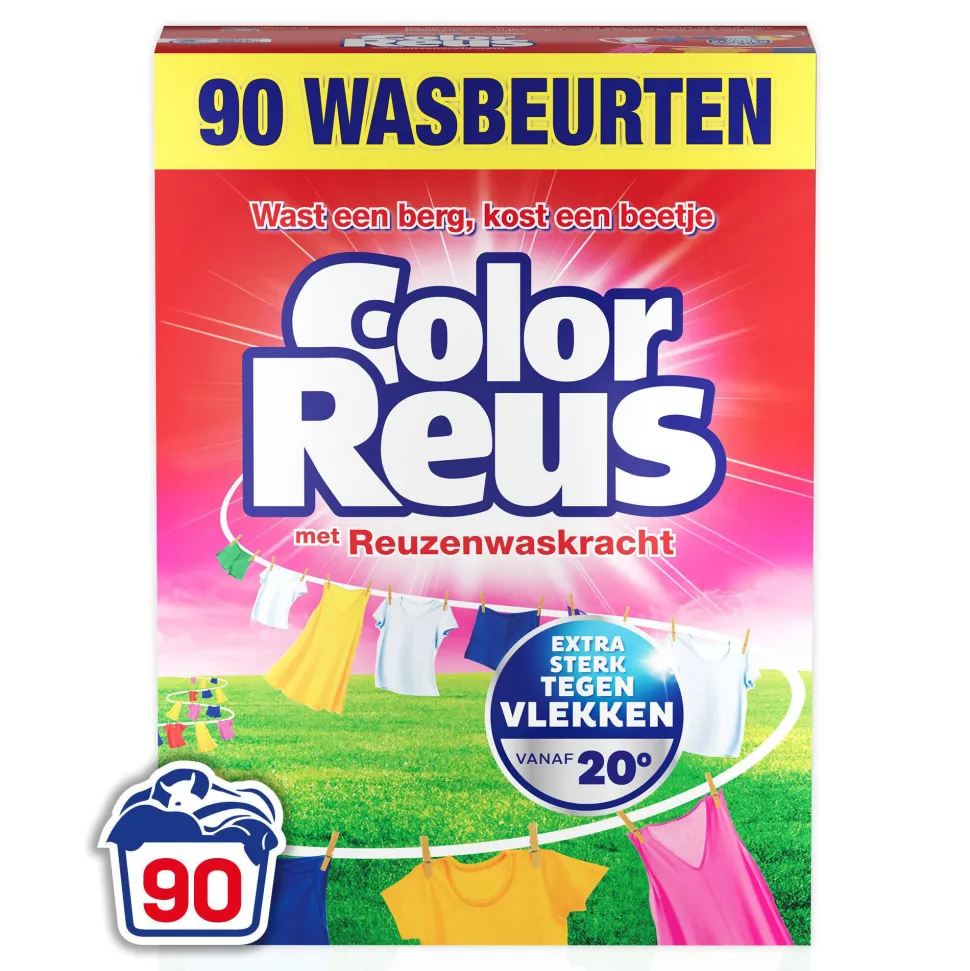 Witte Reus Color Reus Poeder - Waspoeder - Gekleurde Was - Grootverpakking - 90 Wasbeurten