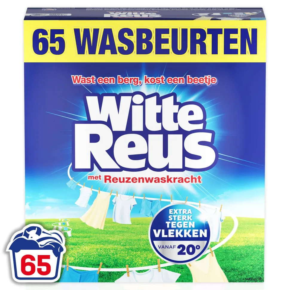 Witte Reus Poeder - Waspoeder - Witte Was - Grootverpakking - 65 Wasbeurten