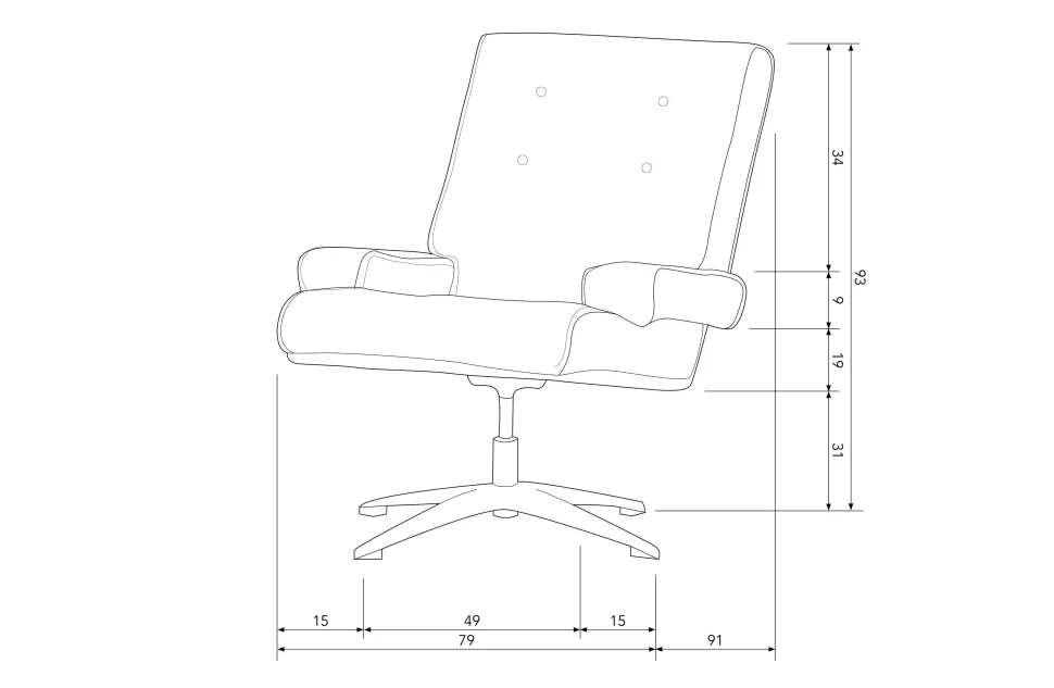 Woood Exclusive Draaifauteuil William
