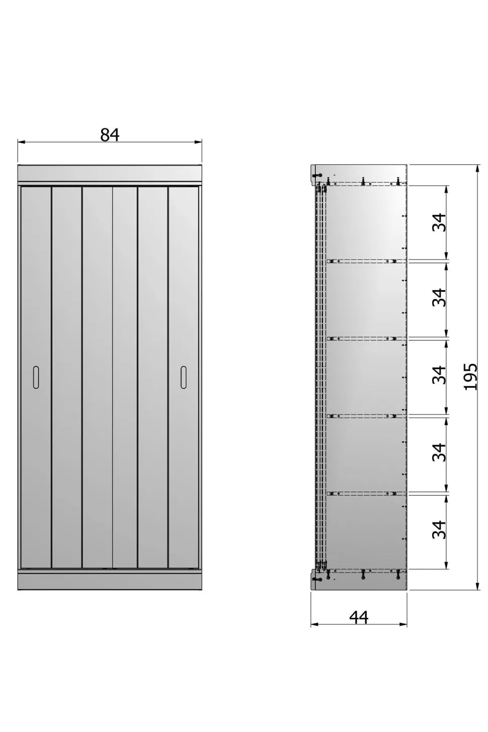 Woood Schuifdeurkast Row
